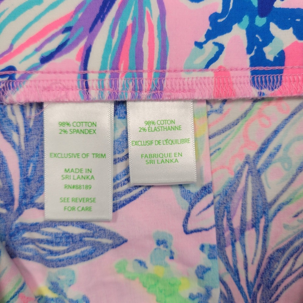Lilly Pulitzer Womens Callahan Shorts Pink Blue Floral Tropical Small Ocean View - Picture 3 of 10